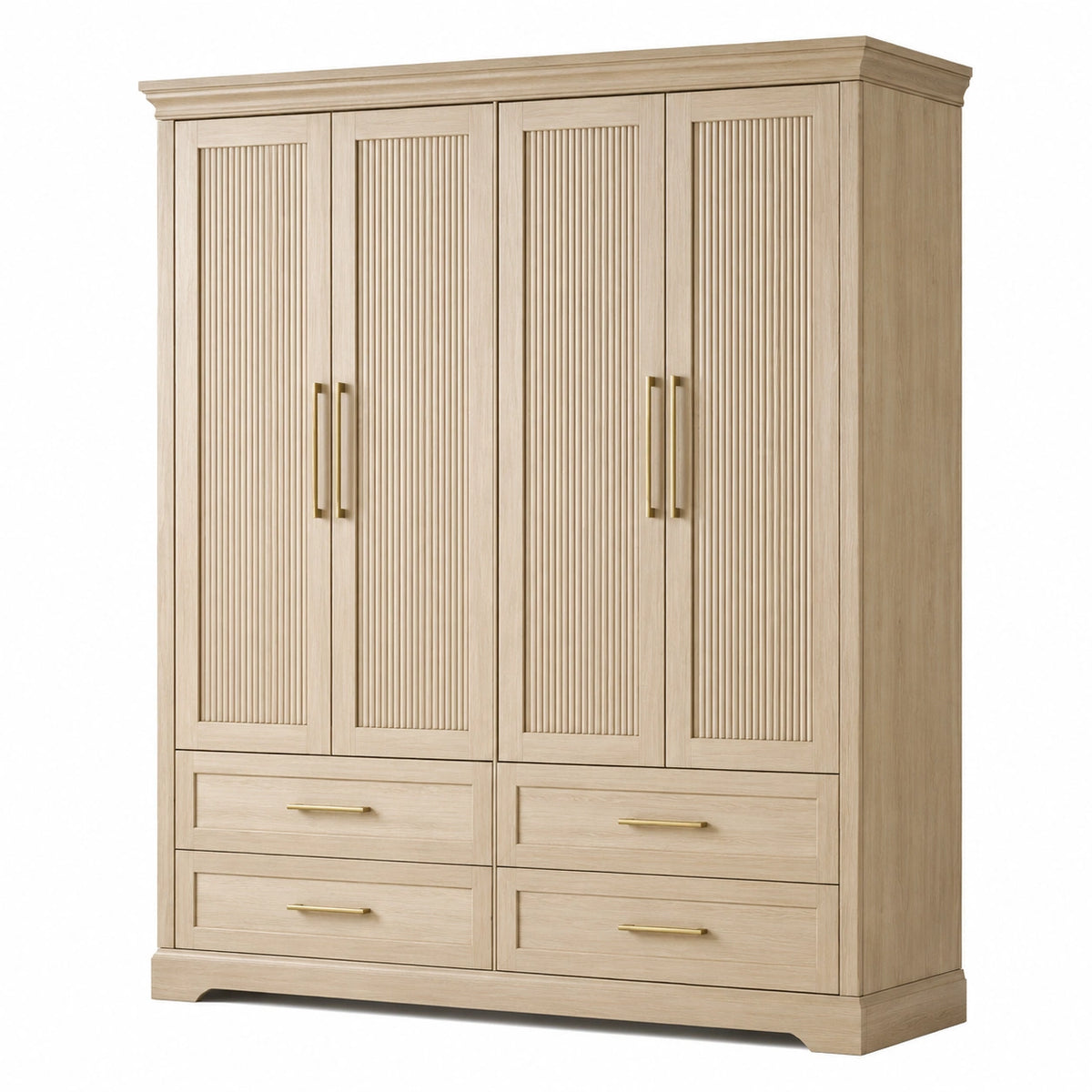 Armario de madera con 4 puertas y 4 cajones