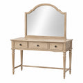 Tocador de Madera con Espejo y Tres Cajones 120x45x140 cm