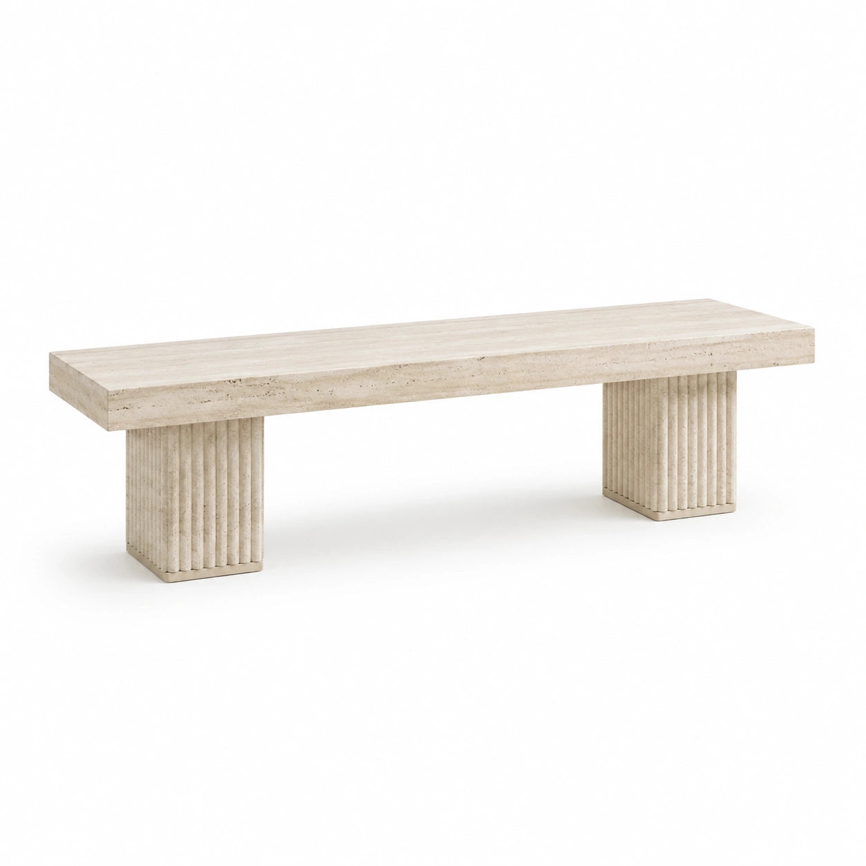 Banco de travertino rectangular 180 cm beige
