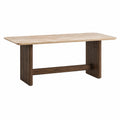Mesa de comedor de travertino y madera de nogal 200x90x75 cm