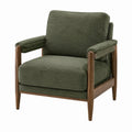 Sillón de Tela de Lino y Marco de Madera 75x80x85 cm Verde